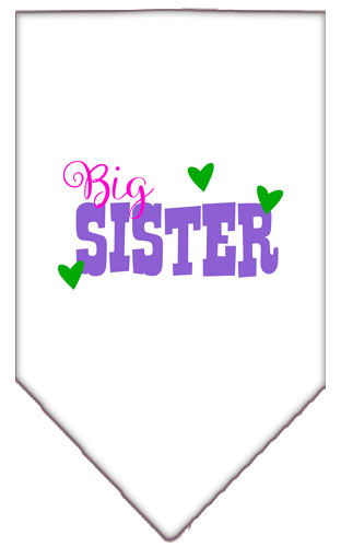 Big Sister Screen Print Bandana White Small